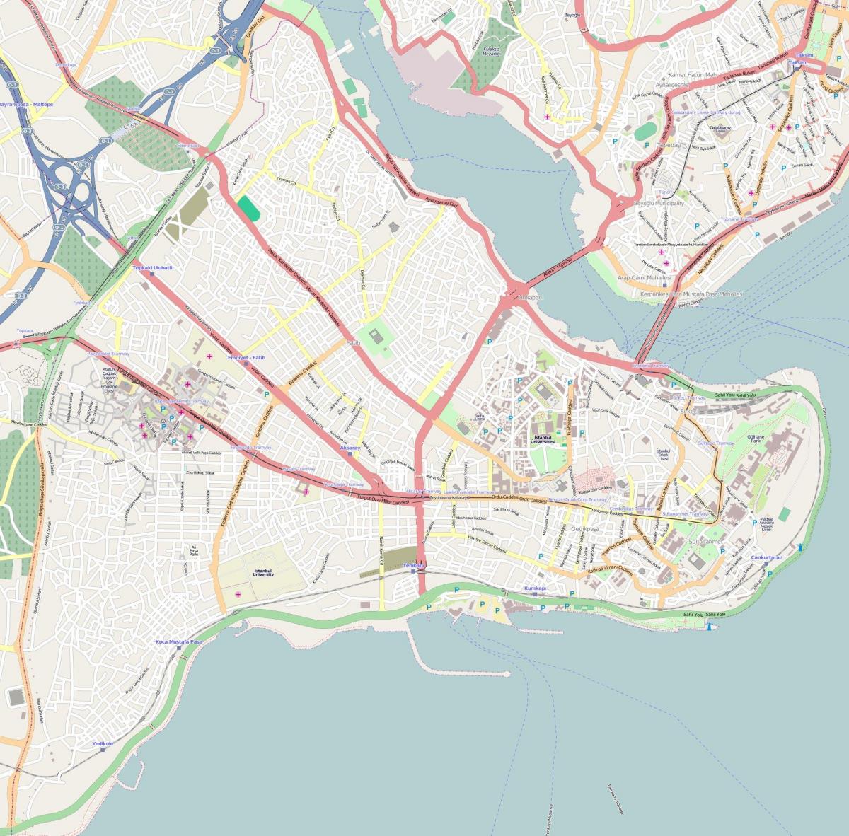 mapa de distrito de fatih, en estambul