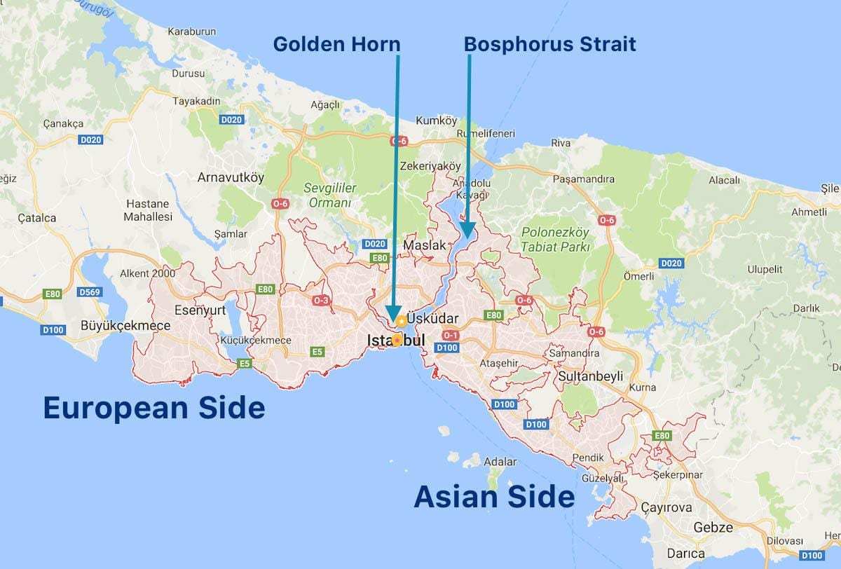 estambul europeo lado mapa