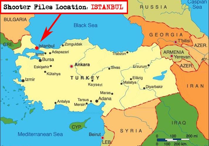 mapa de estambul y los países vecinos