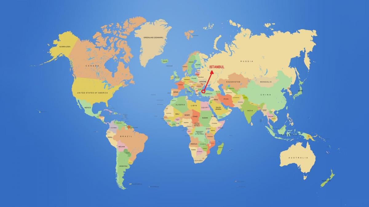 estambul, turquía mapa del mundo