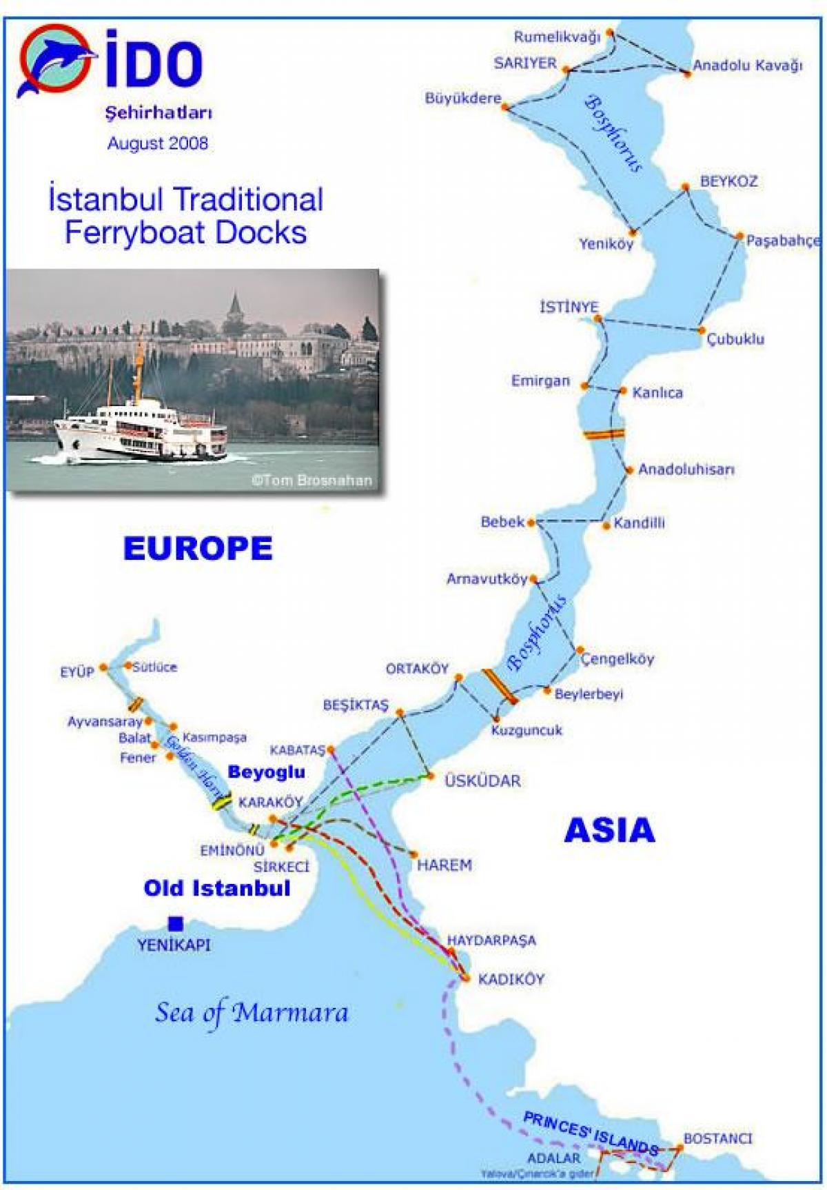 bósforo ferry mapa