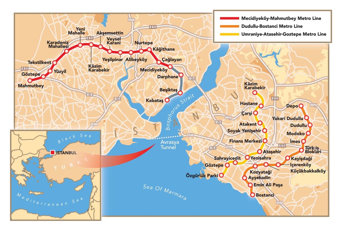 mapa de estambul túnel