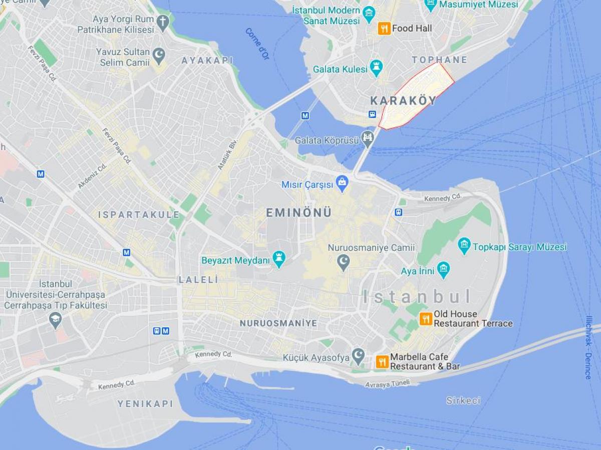 mapa de karakoy estambul