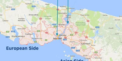 Estambul europeo lado mapa