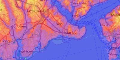 El mapa topográfico de estambul