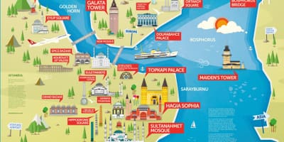 Estambul, turquía mapa turístico